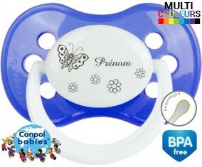 Papillon style 1 + prénom : Sucette Anatomique personnalisée