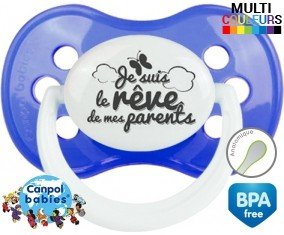 Je suis le rêve de mes parents style1 : Sucette Anatomique personnalisée