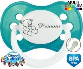 Ourson + prénom: Sucette Anatomique-su7.fr