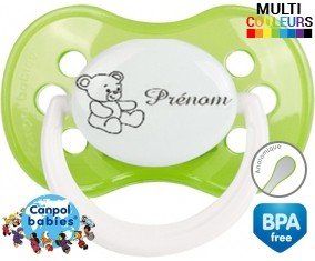 Ourson + prénom: Sucette Anatomique-su7.fr