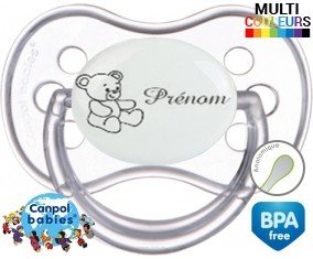 Ourson + prénom: Sucette Anatomique-su7.fr