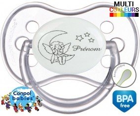 Lune étoiles + prénom: Sucette Anatomique-su7.fr