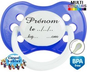 Faire part de naissance + prénom : Tétine Anatomique personnalisée