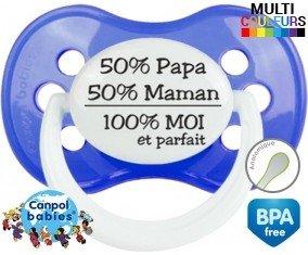 50% Papa 50% Maman 100% MOI et parfait : Sucette Anatomique personnalisée