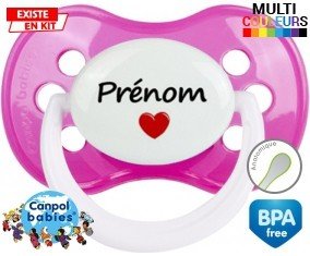 Cœur + prénom: Sucette Anatomique-su7.fr