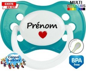 Cœur + prénom: Sucette Anatomique-su7.fr