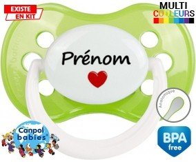 Cœur + prénom: Sucette Anatomique-su7.fr