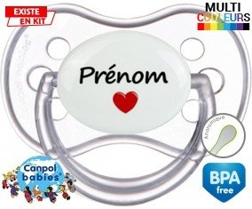 Cœur + prénom: Sucette Anatomique-su7.fr