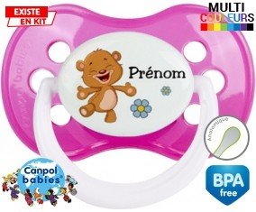 Ourson joyeux + prénom: Sucette Anatomique-su7.fr