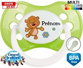 Ourson joyeux + prénom: Sucette Anatomique-su7.fr