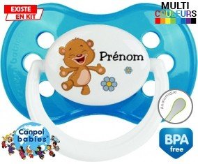 Ourson joyeux + prénom: Sucette Anatomique-su7.fr