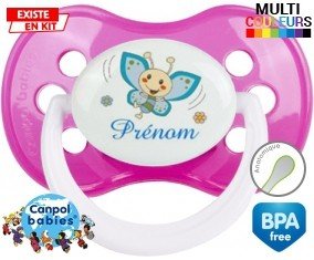 Papillon souriant (garçon) + prénom: Sucette Anatomique-su7.fr