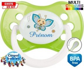 Papillon souriant (garçon) + prénom: Sucette Anatomique-su7.fr