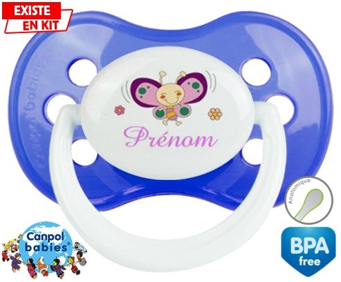 Papillon souriant (fille) + prénom: Sucette Anatomique-su7.fr