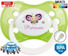 Papillon souriant (fille) + prénom: Sucette Anatomique-su7.fr