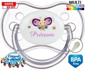 Papillon souriant (fille) + prénom: Sucette Anatomique-su7.fr