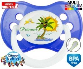 Palmier style2 + prénom : Sucette Anatomique personnalisée