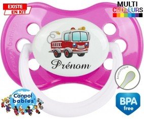 Camion pompier + prénom: Sucette Anatomique-su7.fr