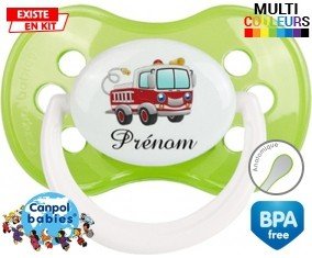 Camion pompier + prénom: Sucette Anatomique-su7.fr