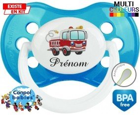 Camion pompier + prénom: Sucette Anatomique-su7.fr