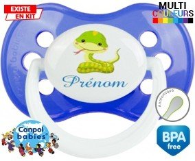 Serpent + prénom : Tétine Anatomique personnalisée