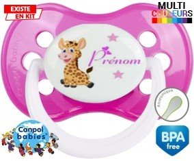 Girafe style1 + prénom: Sucette Anatomique-su7.fr