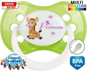 Girafe style1 + prénom: Sucette Anatomique-su7.fr