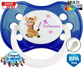 Girafe style1 + prénom: Sucette Anatomique-su7.fr