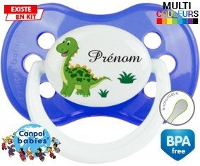 Tetine Dinosaure + prénom embout Anatomique personnalisée