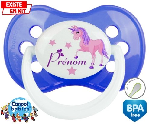 Licorne style1 + prénom: Sucette Anatomique-su7.fr