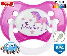 Licorne style1 + prénom: Sucette Anatomique-su7.fr