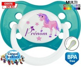 Licorne style1 + prénom: Sucette Anatomique-su7.fr