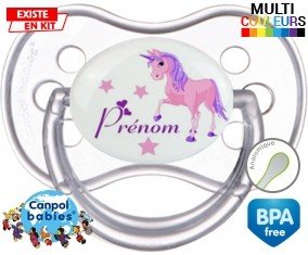 Licorne style1 + prénom: Sucette Anatomique-su7.fr