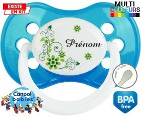 Fleur verte + prénom: Sucette Anatomique-su7.fr