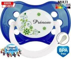 Fleur verte + prénom: Sucette Anatomique-su7.fr