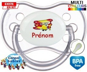 Avion rouge + prénom: Sucette Anatomique-su7.fr