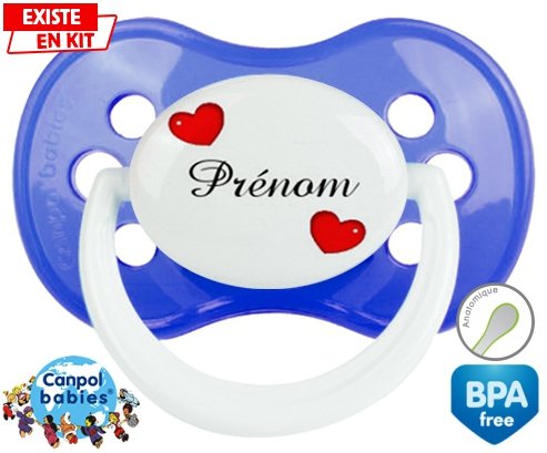 Cœurs Style2 + prénom: Sucette Anatomique-su7.fr