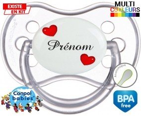 Cœurs Style2 + prénom: Sucette Anatomique-su7.fr