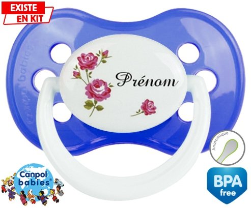 Tige fleur + prénom: Sucette Anatomique-su7.fr