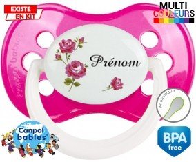 Tige fleur + prénom: Sucette Anatomique-su7.fr