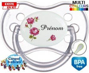 Tige fleur + prénom: Sucette Anatomique-su7.fr