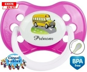 Bus jaune + prénom: Sucette Anatomique-su7.fr
