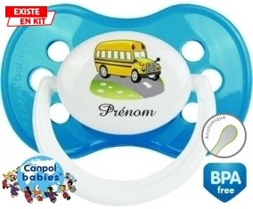 Bus jaune + prénom: Sucette Anatomique-su7.fr