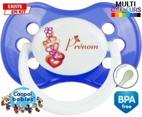 Cœurs + prénom : Tétine Anatomique personnalisée