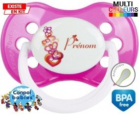 Cœurs + prénom: Sucette Anatomique-su7.fr