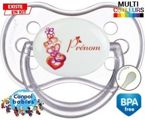 Cœurs + prénom: Sucette Anatomique-su7.fr