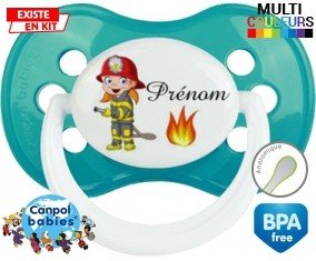 Pompier flamme + prénom: Sucette Anatomique-su7.fr