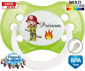 Pompier flamme + prénom: Sucette Anatomique-su7.fr