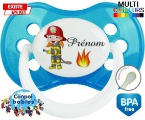 Pompier flamme + prénom: Sucette Anatomique-su7.fr
