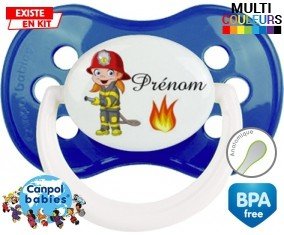 Pompier flamme + prénom: Sucette Anatomique-su7.fr